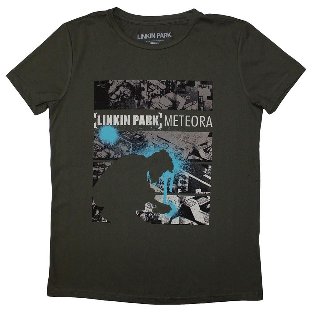 Rock Off officially licensed products Linkin Park Meteora Drip Collage Womens T Shirt S Green