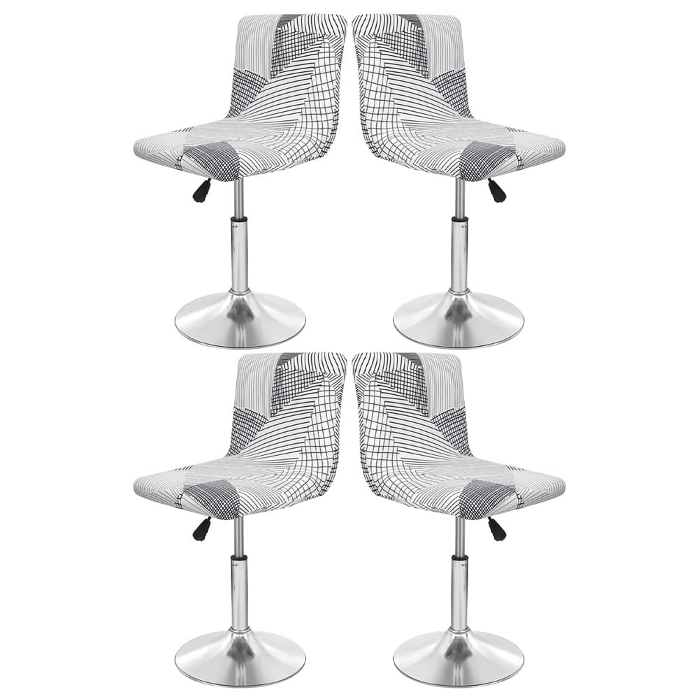 SDNAM Bar Stool Covers Barstool Chair Slipcovers Covers 2/4 Pack Stretch Slipcover Pattern for Short Swivel Dining Chair-Counter Height Side Chairs (Color : #29, Size : 4PCS)