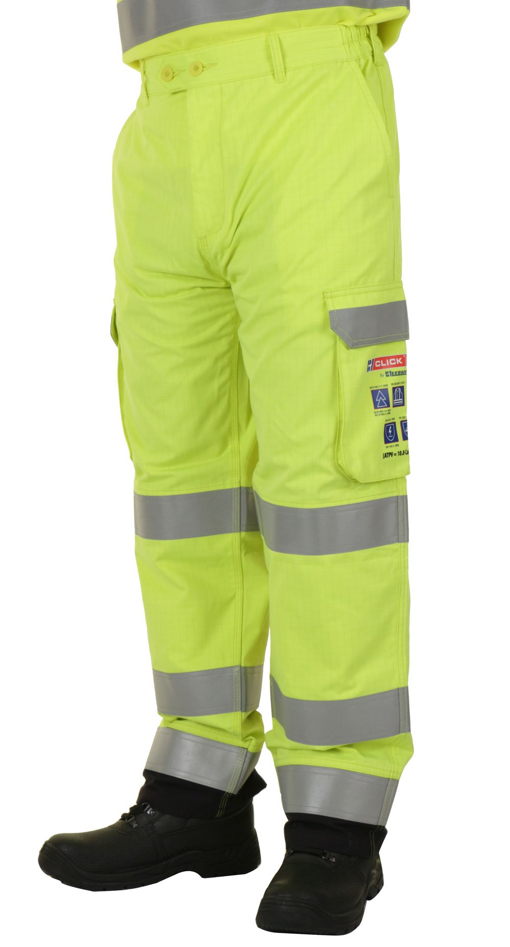 BEESWIFT ARC COMPLIANT HI-VIS TROUSERS SATURN YELLOW / NAVY 48T