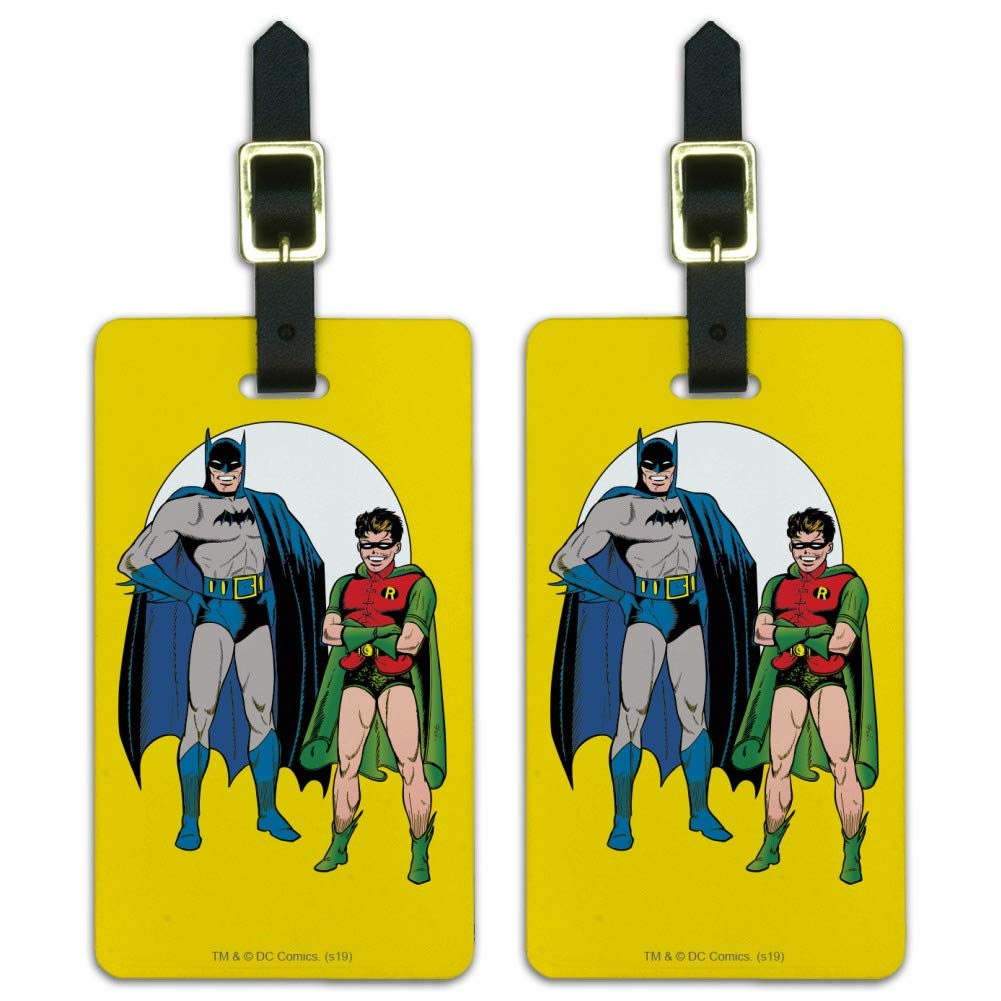 Batman and Robin Luggage ID Tags Suitcase Carry-On Cards - Set of 2