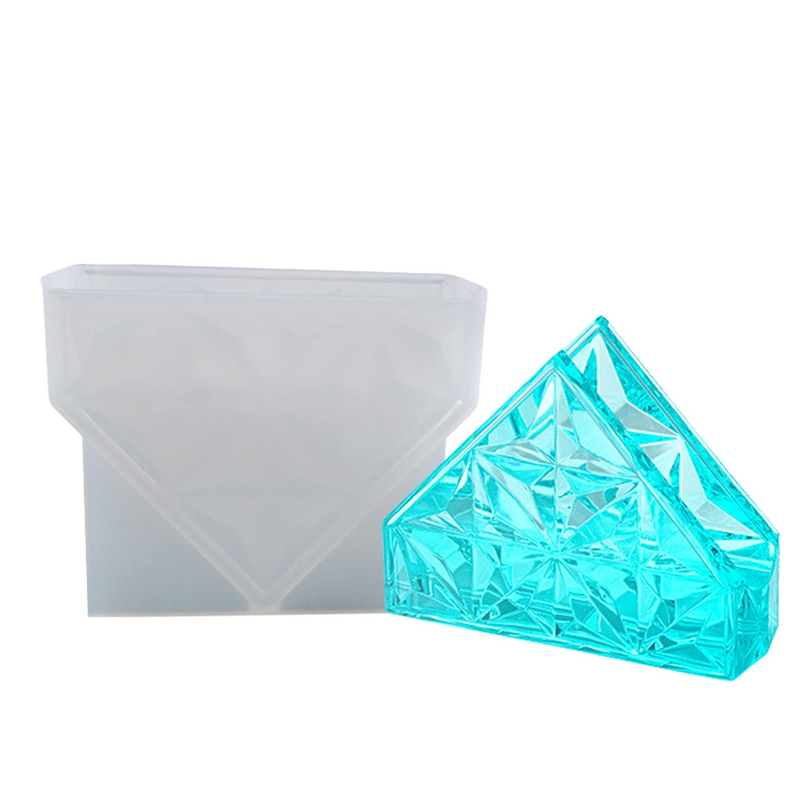 Rianpesn Tissue Box Resin Silicone Mold | Large Trinket Dominoes Container Box Mould - Tissue Box Silicone Mold Tissue Box Crystal Epoxy Resin Mold for Tissue Holder Napkin Dispenser