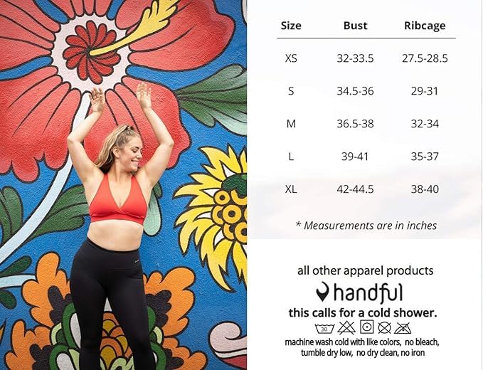 Image of Handful The FaV Bra, Medium Support Sports Bra, Pockets, Removable Pads, Deep Plunge Neck Line