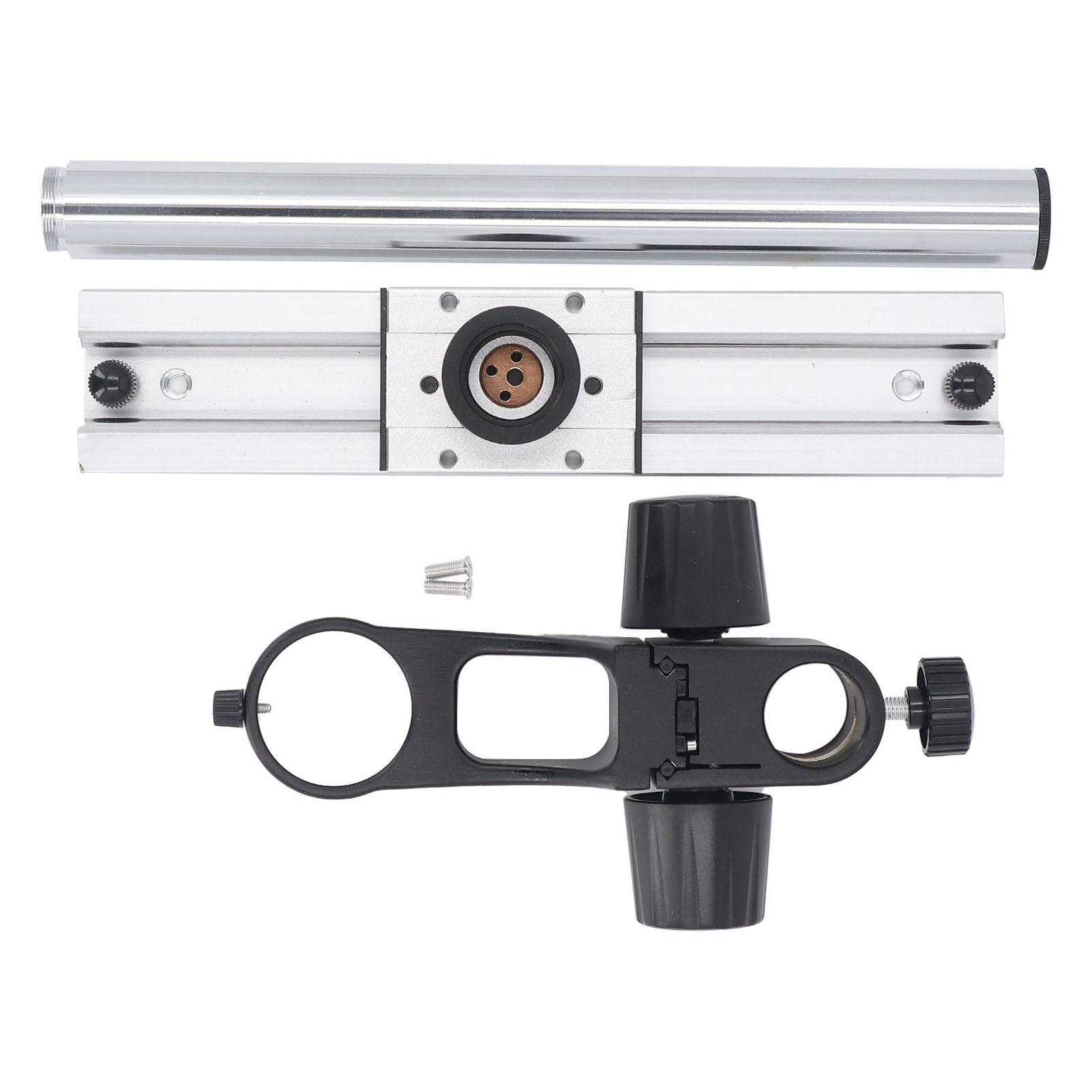 Aramox Soporte Universal Ajustable para Riel Deslizante de Microscopio, Base de Aleación de Aluminio con de 300 Mm para Uso en Laboratorio