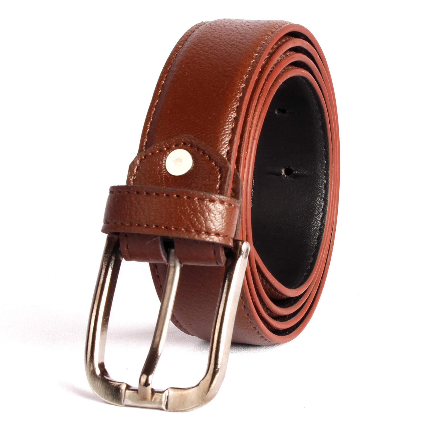 Premium Vegan Leather Belt for Men Jeans & Pants Wear Classic Design Texture Formal & Casual Leatherette Waist Belt (Color - Black)-image-33