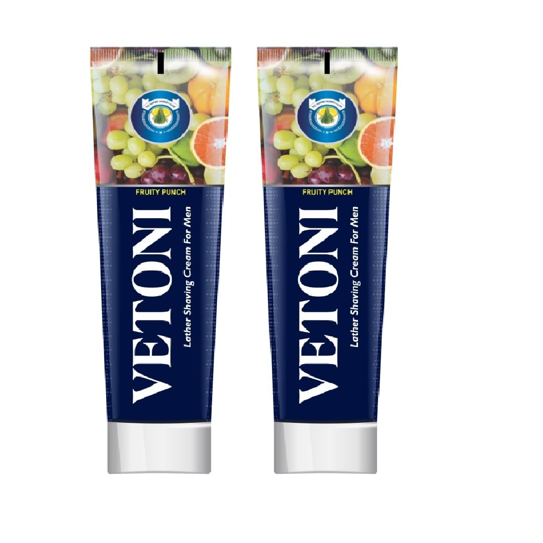 Vetoni Fruity Punch Shaving Cream for Men, 125gm, Pack of 2, Mixed Fruit Extracts, Rich Lather, Moisturising Agent, Fresh Scent (B0D72VQ1LJ) Amazon Price History, Amazon Price Tracker