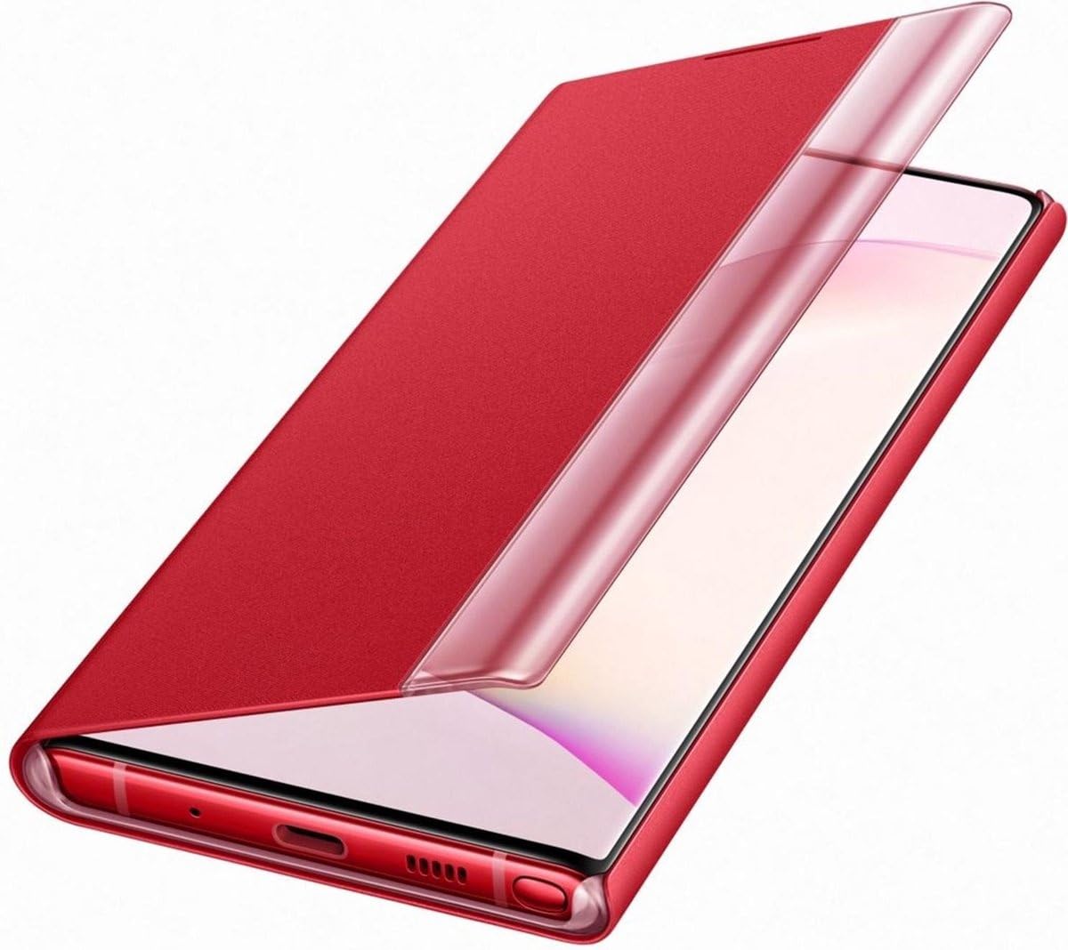 Amazon.com: Samsung Galaxy Note 10 Clear View Red Faux
