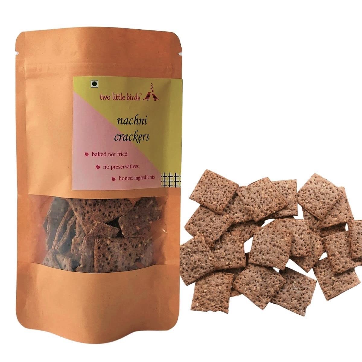 two little birds | Nachni Crackers | Handmade & No Added Preservatives | Freshly Baked & Eggless | Rich In Taste | 120 Gram
