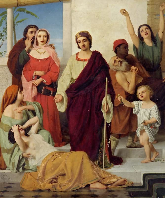 LynSet Poster Artworks Famous Oil Paintings Reproduction Classic Oil Painting the Prosperous Days of Job By William Charles Dobson for Home Decor 60x90cm