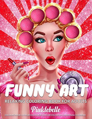 Funny Art: Relaxing Coloring Book for Adults Featuring Funny Vintage Popular Art in Comic Style Perfect Gift Ideas for Woman image 3