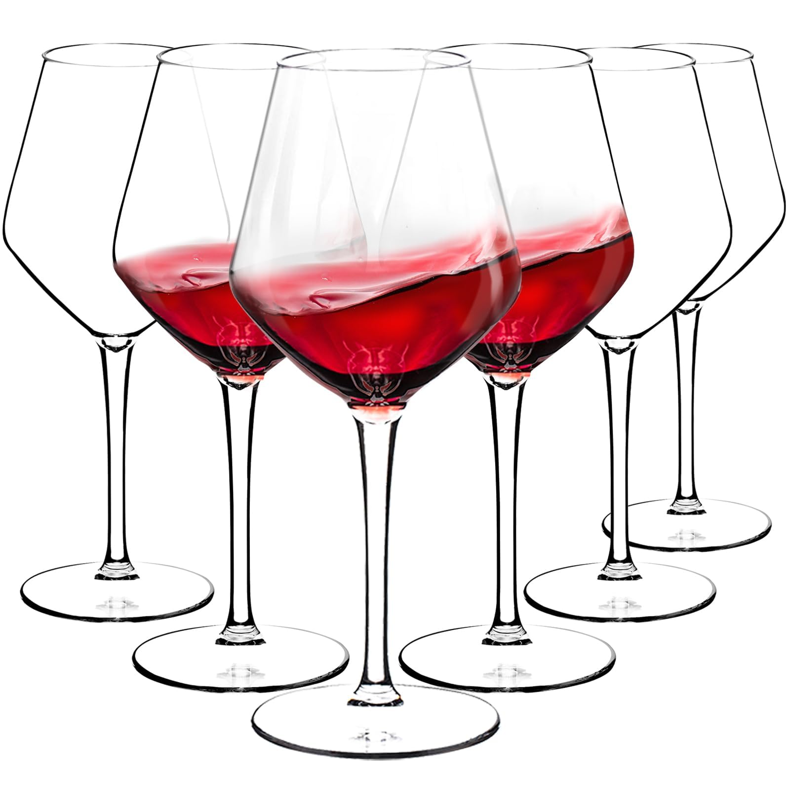 Juego de 6 copas de vino de plástico (15 onzas), copas de vino irrompibles con tallo, 100% Tritan y sin BPA, aptas para lavavajillas, impresionantes para piscina, playa, viajes, piscina, camping,