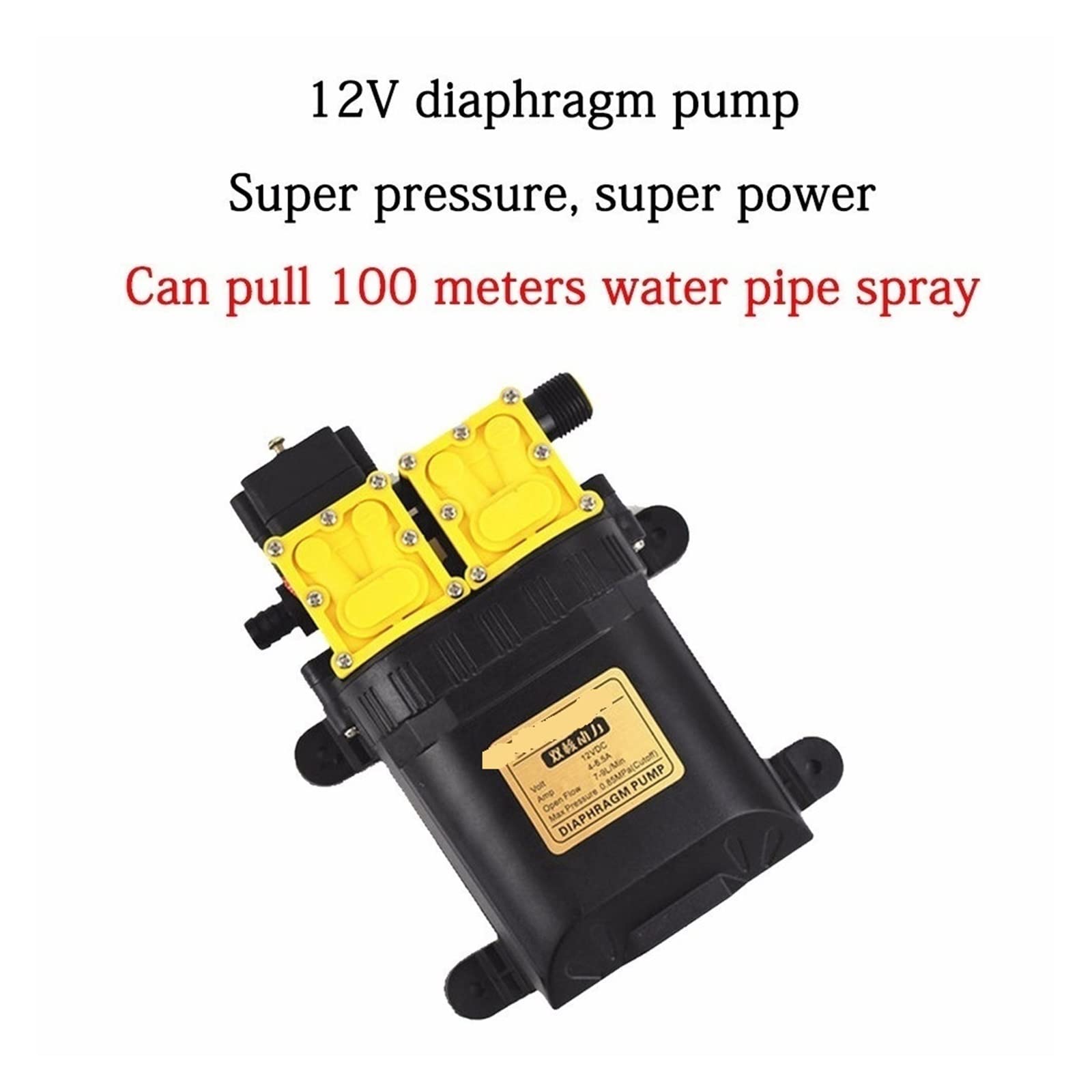 Dc 12v 125psi 9l/min rolnicza elektryczna pompa wodna podwójna pompa zasilająca mikro wysokociśnieniowy membranowy zraszacz wody myjnia samochodowa