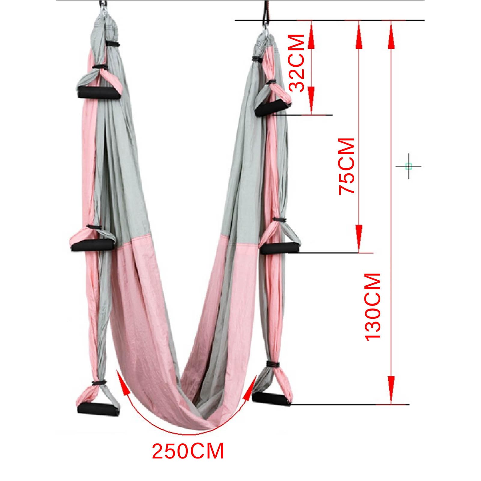 Cocoarm Amaca per Yoga Aereo Antigravità con 6 Maniglie, Set Completo per Fitness e Pilates, Tessuto Resistente Senza Elasticità, Borsa Inclusa, Viola