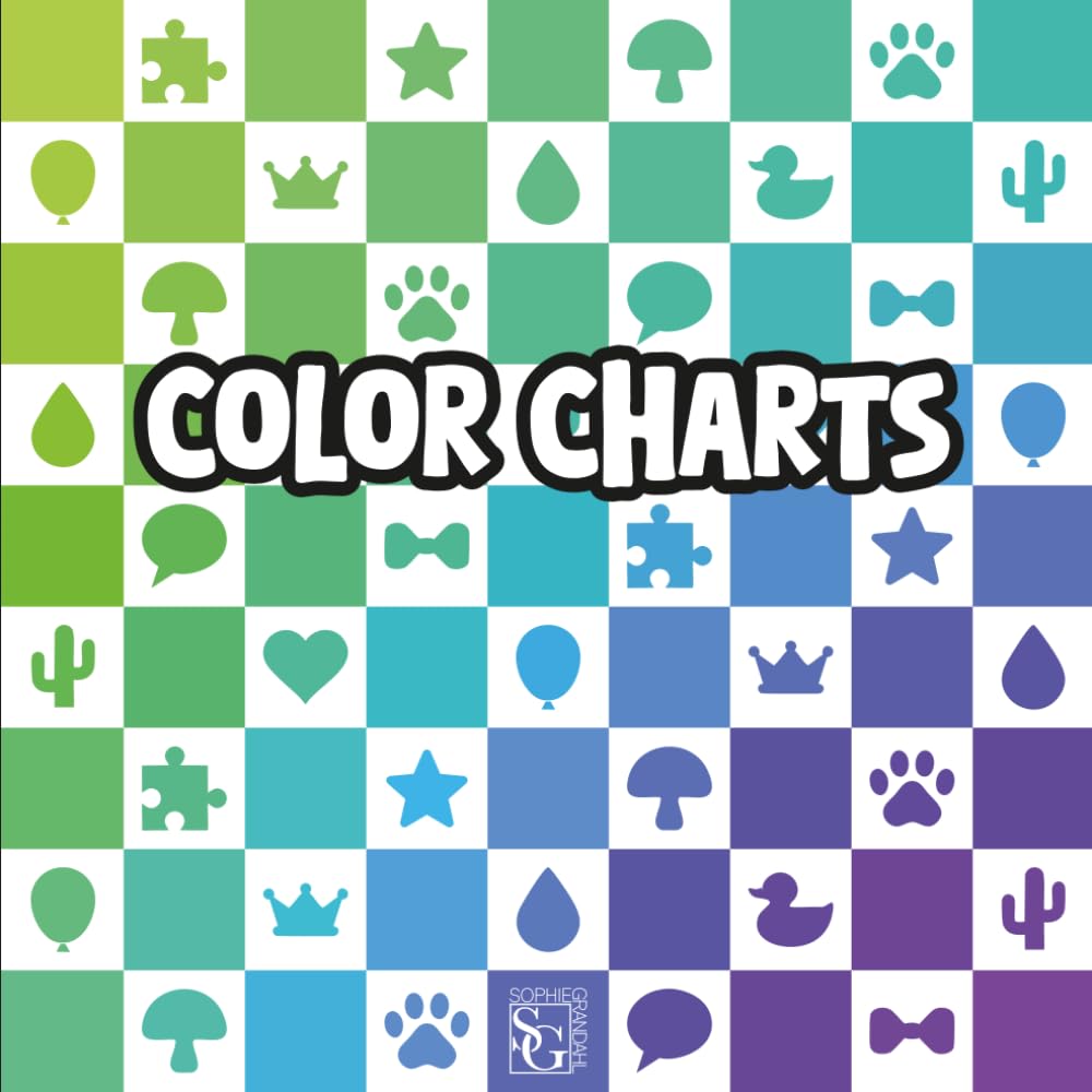 Color Charts: Cute Swatch Book for Markers, Colored Pencils, Gel Pens & More | 80 Swatches per Page (3,840 Color Palettes) | 12 Printed Black Pages ... With Page Numbers & Table of Contents