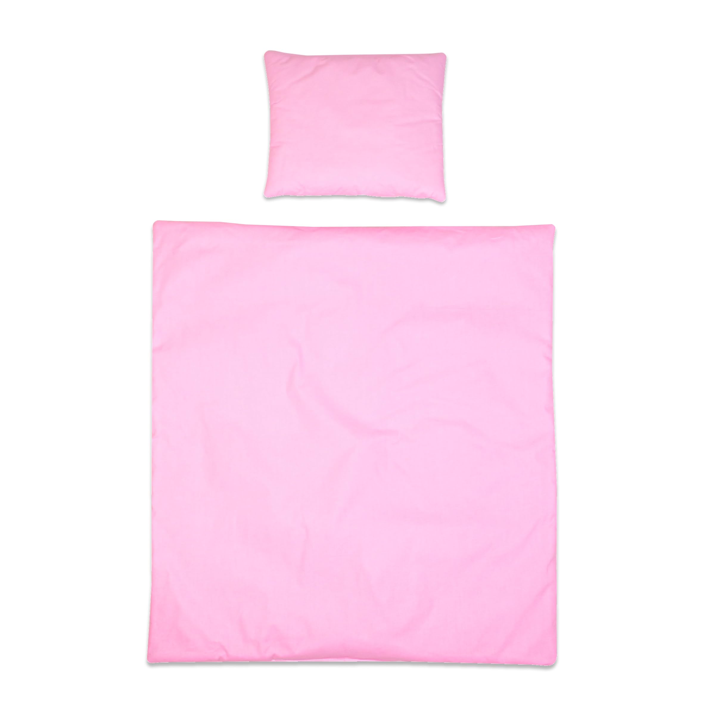 Baby Comfort White 2 Piece Duvet Cover & Pillowcase 80X70 Cm Set For Crib, Cradle Or Pram 12M+ (Pink)