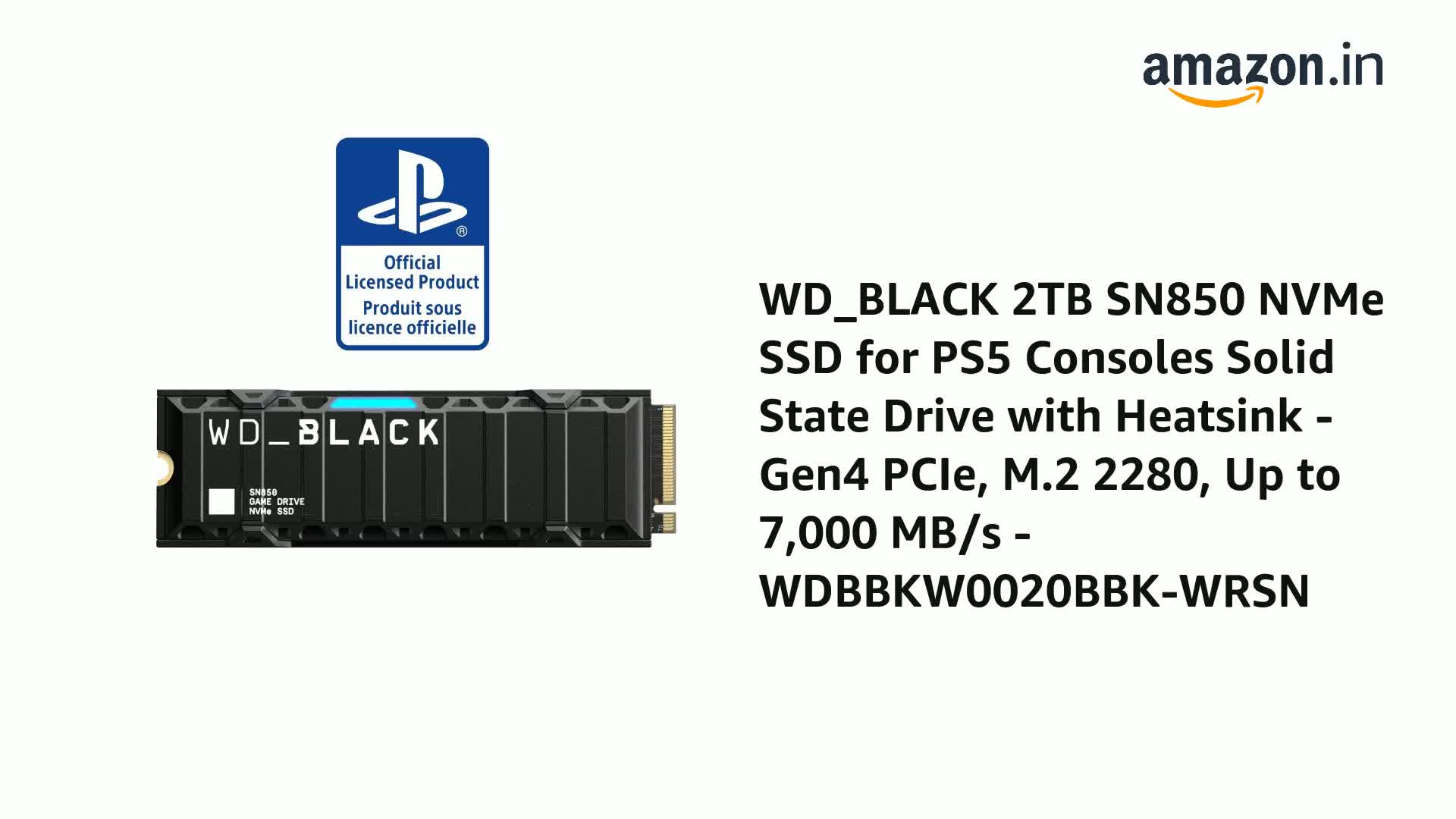 Amazon.in: Buy WD_BLACK 2TB SN850 NVMe SSD for PS5 Consoles Amazon.in: Buy WD_BLACK 2TB SN850 NVMe SSD for PS5 Consoles