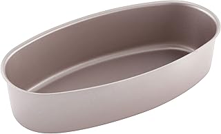 CHEFMADE Moule à gâteau au fromage Ellipse, Gâteau ovale antiadhésif de 8 pouces et ustensiles de cuisson à la viande pour la cuisson au four et au Pot instantané (or Champagne)