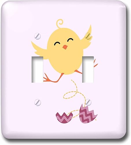 3dRose LSP _ _ _ _ _ _ _ _ _ _ 212049 _ _ _ _ _ _ _ _ _ _ 2 pollo bebé recién nacido rosa habitación de los niños decoración doble Toggle Switch