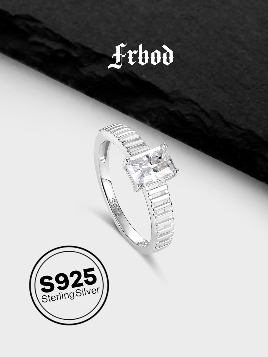 D Color VVS1 Clarity Moissanite Engagement Rings for Women, Solid 925 Sterling Silver with White Gold Plated 1 Carat Radiant Cut Ring, Valentines Wedding Anniversary Jewelry, Size 5-11 - Image 5