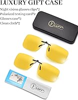 Vista 6 de LUFF Polarized/Night Vision Clip on Sunglasses/Myopia Glasses for Driving Black-Yellow