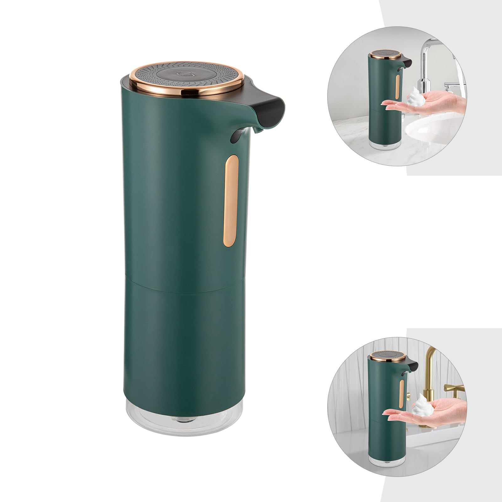 Dispenser di sapone automatico, 250 ml, con sensore, ricaricabile tramite USB, IPX5, impermeabile, per bagno, cucina