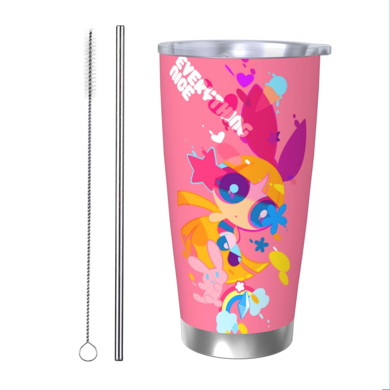 Amazon | パワーパフガールズ 20oz 車載用魔法瓶 魔法瓶 タンブラー