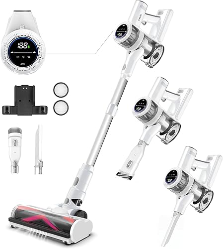 Miniatura 1 de Aspiradora inalámbrica, 600 W, 55 Kpa, 70 minutos, aspiradora para el hogar, detección automática de polvopantalla táctil LED, montaje en pared