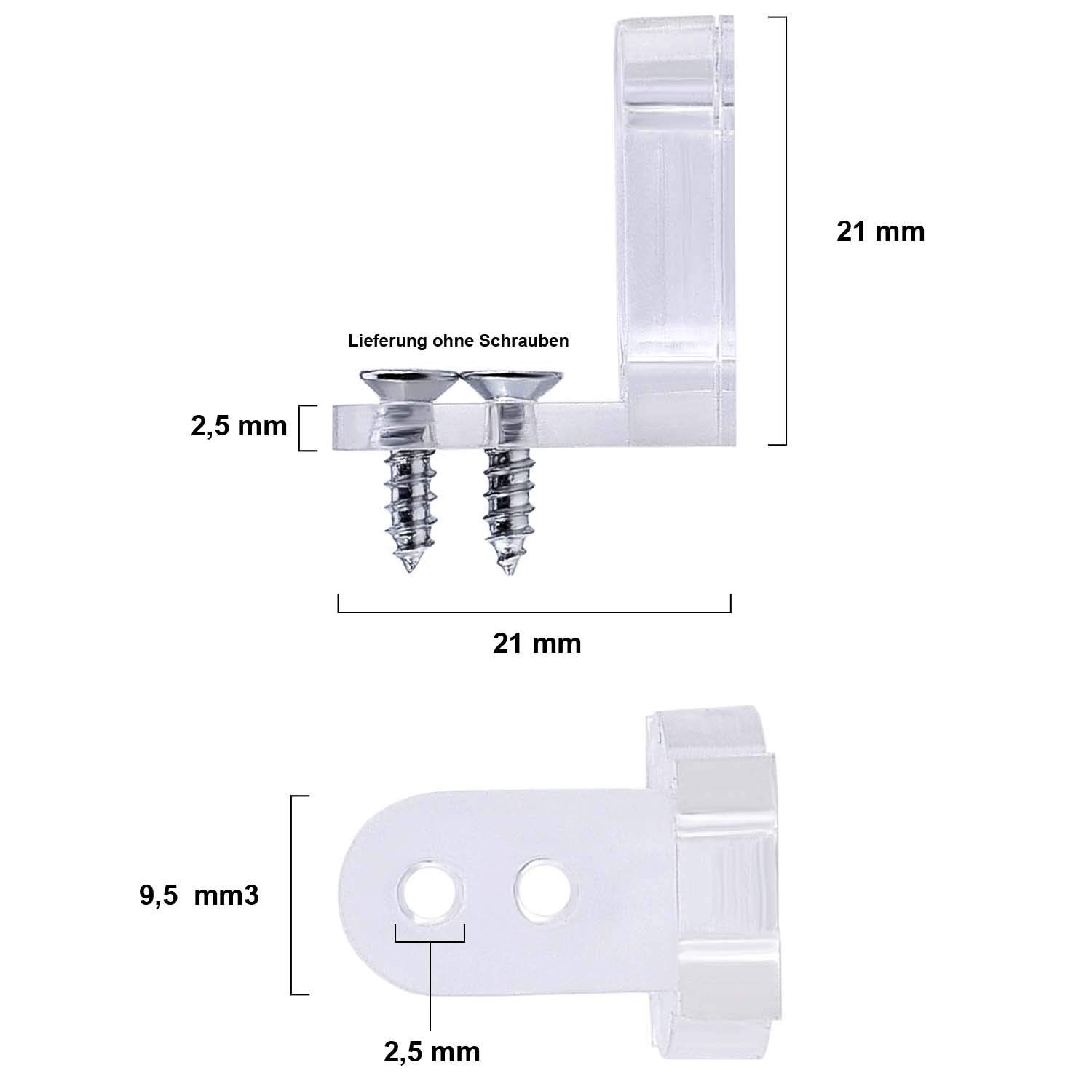 Image secondaire de Lot de 40 clips de fixation pour tube lumineux LED