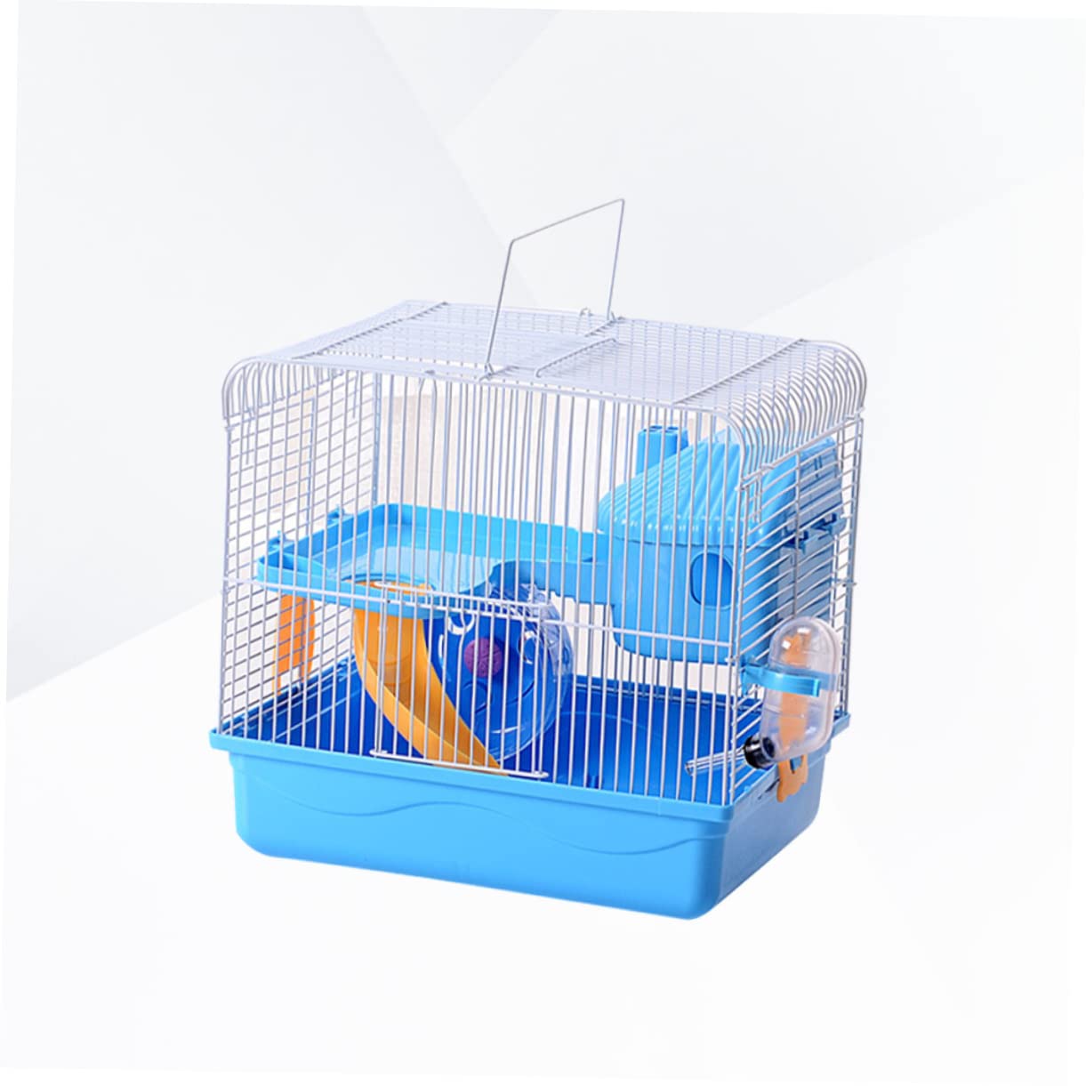 BESPORTBLE Cage pour Chinchilla - Maison pour Hamster Double Couche Sûre Et Spacieuse avec Roue De Course Et Bouteille Anti-Fuite