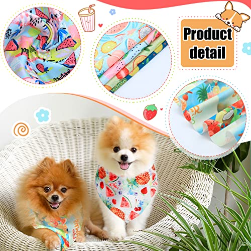Weewooday 20 Pieces Dog Bandana Fruit Set Summer Bandanas Bulk Hawaiian Cute Holiday Bandana Bib Triangle Dog Scarf Adjustable Soft Kerchief For Summer Pet Costume Accessories #TOP2