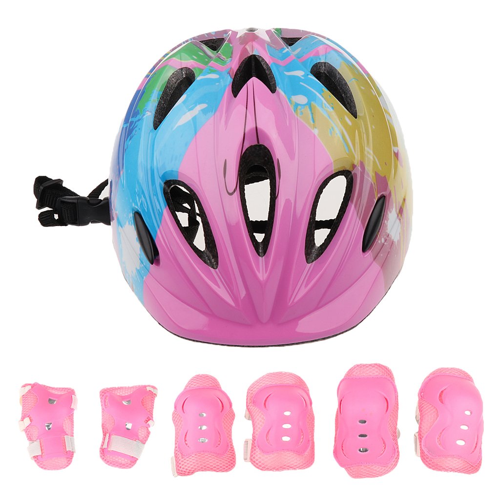 Perfeclan Set Casco Protettivo per Bambini Sport/Protezioni in Schiuma per Scooter, Skateboard, Ciclismo