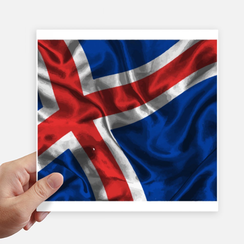 Autocollant carré motif abstrait Islande pour personnaliser valise et PC