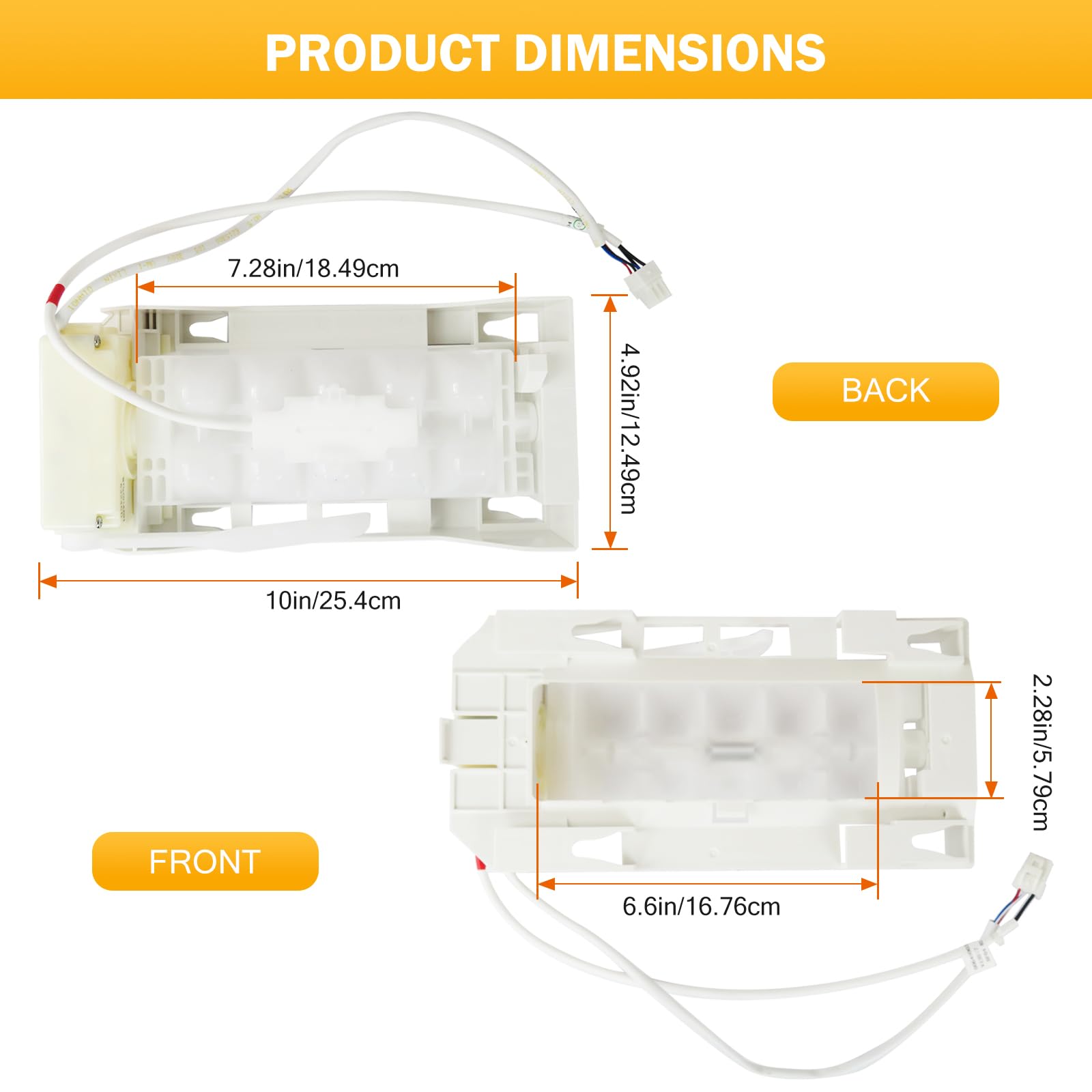 Piezas de repuesto para máquina de hielo 243298101 243297613 compatibles con modelos de máquina de hielo Frigidaire GRSS2352AF2 GRSS2352AF3 GRSS2652AD0 GRSS2652AD1, 6 pines