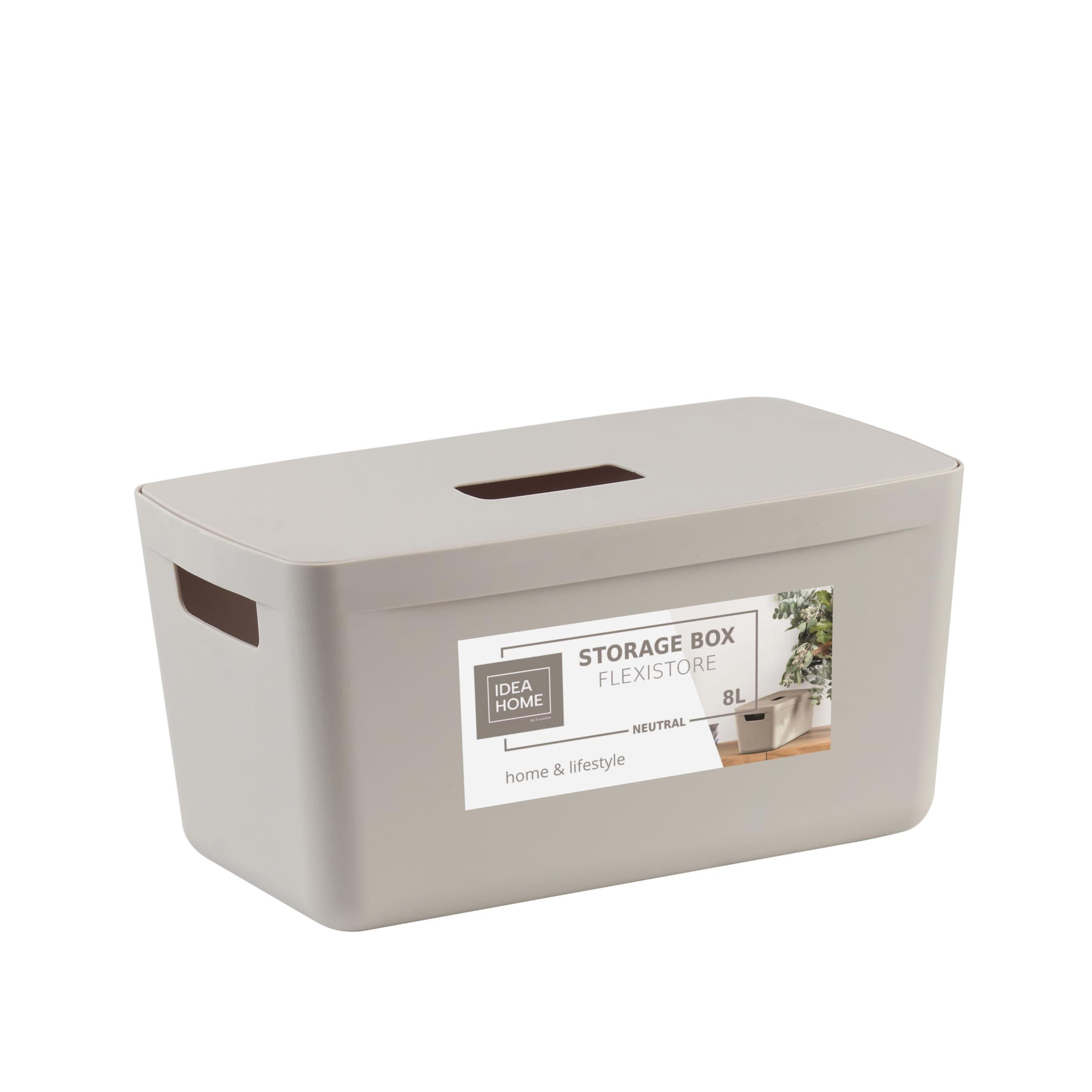 IDEA HOME Plastic Storage Box with Lid - Storage Boxes - Storage Organiser - Really Useful Boxes for Storing Various Items in the Living Room, Bedroom or Bathroom, 8L — image 1