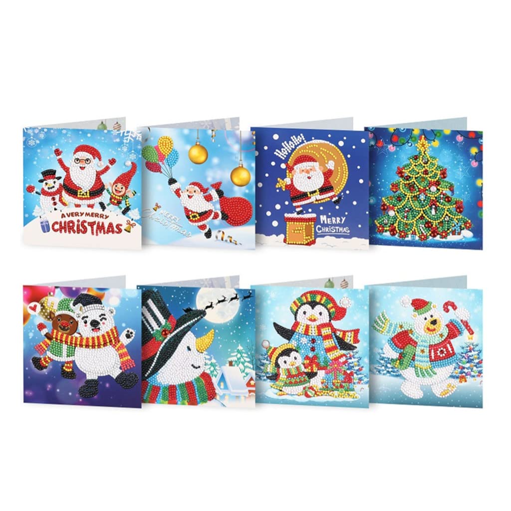 Diamond Painting Christmas Greeting Card Kits,5D Numbers Santa Claus New Year Greeting Card With Envelopes Holiday Greeting Cards Kits fit for Friends,Family,Children (Snowman E) — image 1
