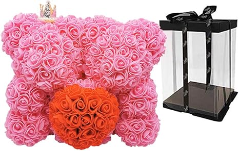 Amazon Grokebo 人工花 フラワーソープ バラ熊 造花 ローズベア ソープフラワー 枯れない花 永遠の花 手作り ローズベア バラ 造花 熊 くま ローズ熊 ぬいぐるみ バレンタインデー 記念日 お誕生日 贈り物 プレゼント 造花 オンライン通販