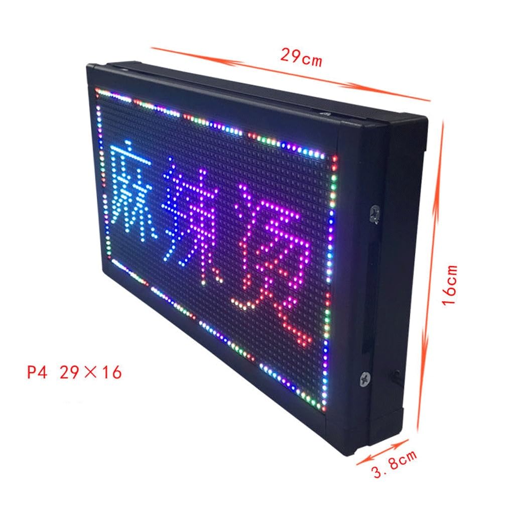 Kanduo JSY Letrero Luminoso Letrero LED programable for Exteriores, Pantalla electrónica con Pantalla LED de Desplazamiento Rotulo Led Programable (Size : 29x16cm)