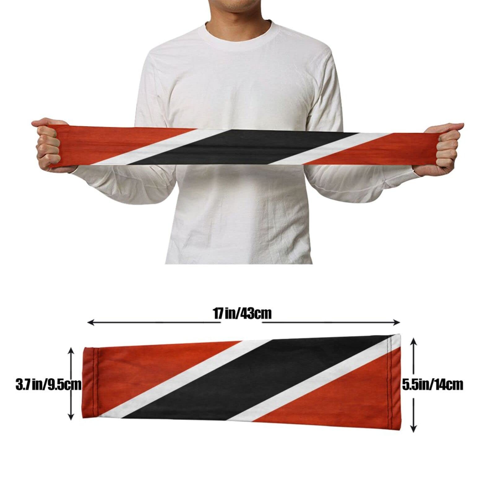 Flag Of Trinidad And Tobago Arm Sleeves Cooling Or Warmer Arm Guard For Uv Sun Protection Sports Cycling 1 Pair(2 Sleeves)