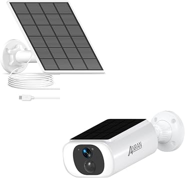 ANRAN C3 2K Solar Security Cameras Wireless Outdoor & 3W Solar Panel with 3M Micro USB & Type-C Port Cable
