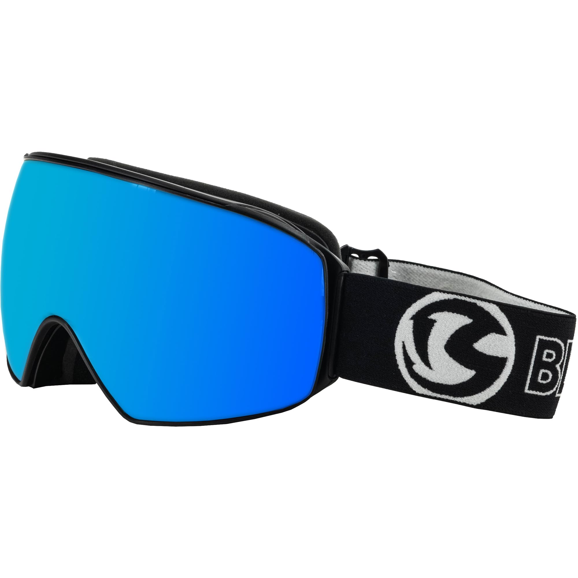 Black Snow Skibrille, Magnetische Wechselgläser, Doppelverglasung, Verspiegelte Scheibe, Schwarz