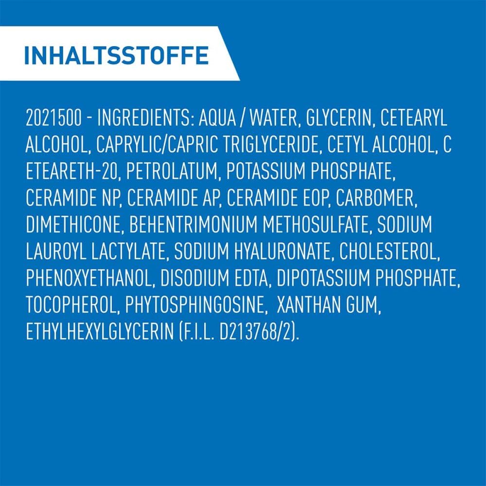 Crema Idratante CeraVe per Pelli da Secche a Molto Secche con Ceramidi e Acido Ialuronico - Flacone da 473 ml