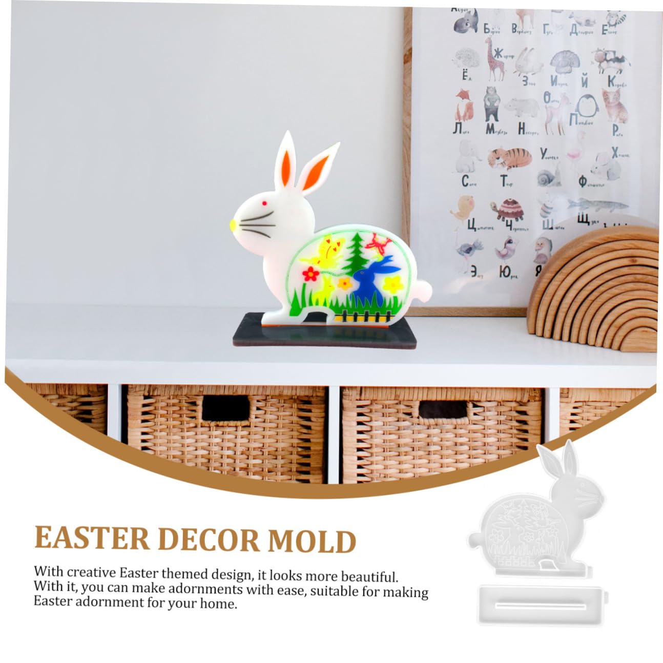 Cabilock Stampo in Silicone per Decorazioni Pasquali Fai da Te, Facile da Staccare e Antiaderente, per Ornamenti da Tavolo e Festa di Pasqua