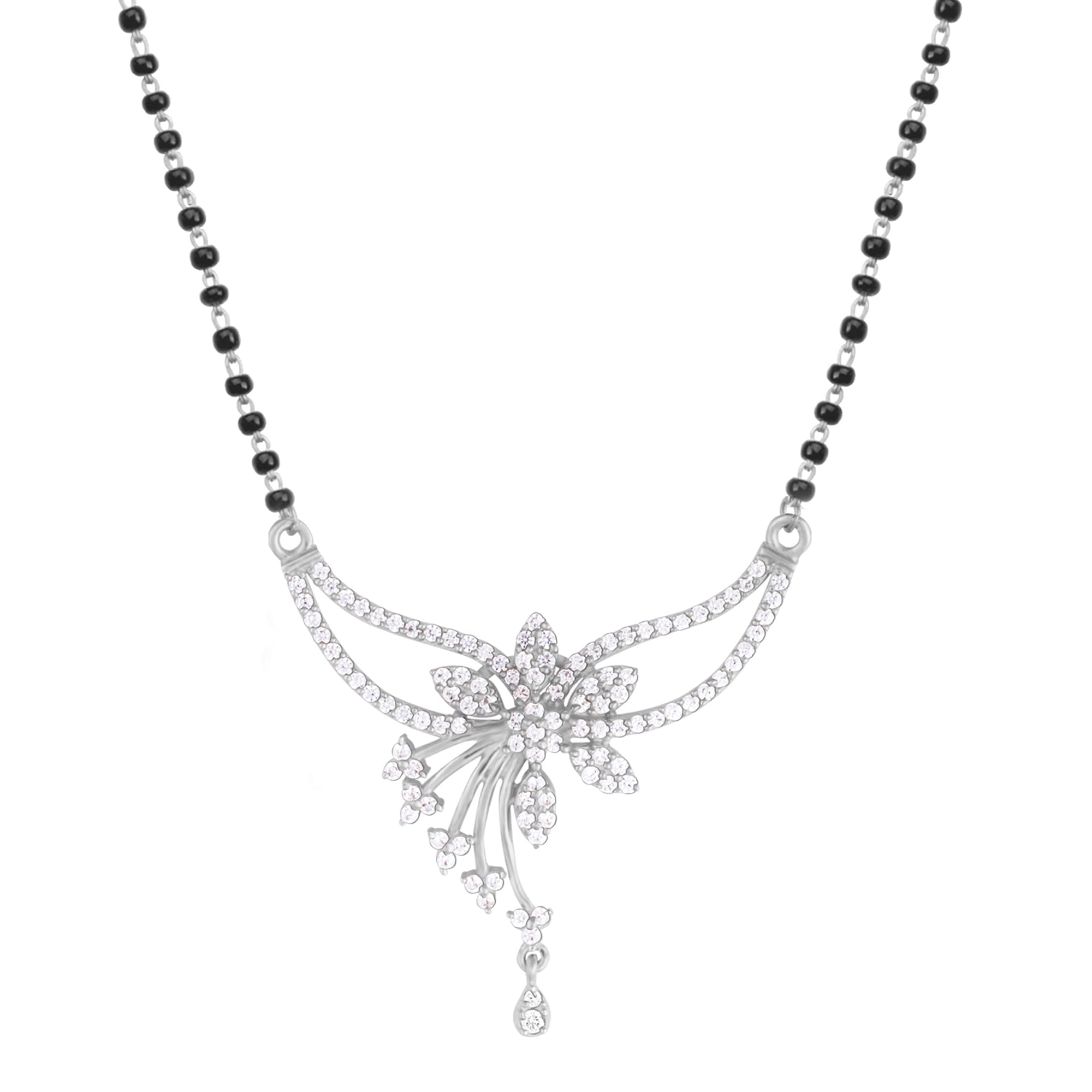 GIVA 925 Sterling Silver Lovingly Yours Mangalsutra | Necklace to Gift Women & Girls | With Certificate of Authenticity and 925 Stamp | 6 Months Warranty*, Onesize, Sterling Silver, Zircon