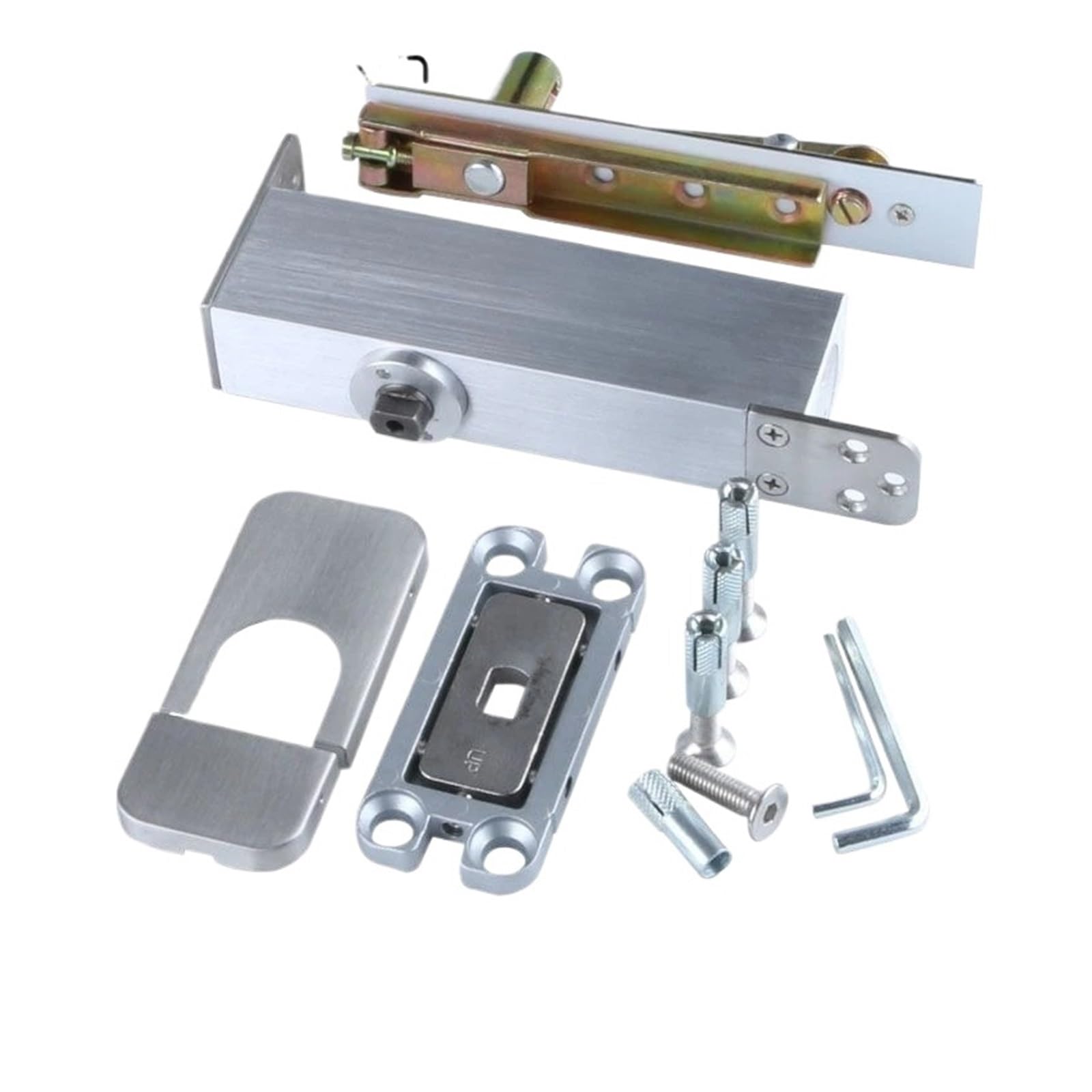80Kg 2-Stage Adjustment Bottom Patch Floor Spring Top Pivot Hinge Wooden Aluminum Frame Mortise Digging Free(WXXCT3-32DP)