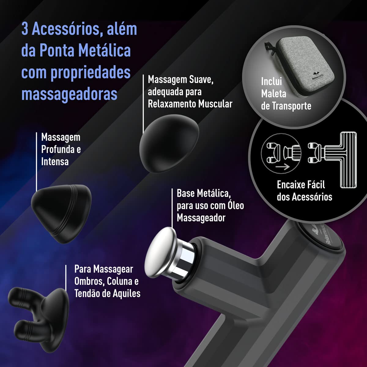 Massageador Elétrico Pistola Mini Deep Therapy – Relaxmedic Cor:Cinza em promoção! Veja a oferta e mais achadinhos de Corpo 3 Hoje é o melhor dia para comprar Massageador Elétrico Pistola Mini Deep Therapy – Relaxmedic Cor:Cinza com aquele preço maroto! Promoção! Aproveite a oferta! 3