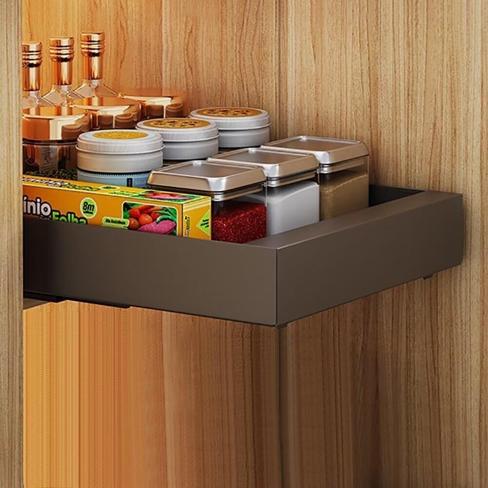 MYUYEE Wall Mounted Spice Rack Stainless Steel Spice Stor Pull Out Cabinet Organizer,Kitchen Shelf Organiser,Spice Racks