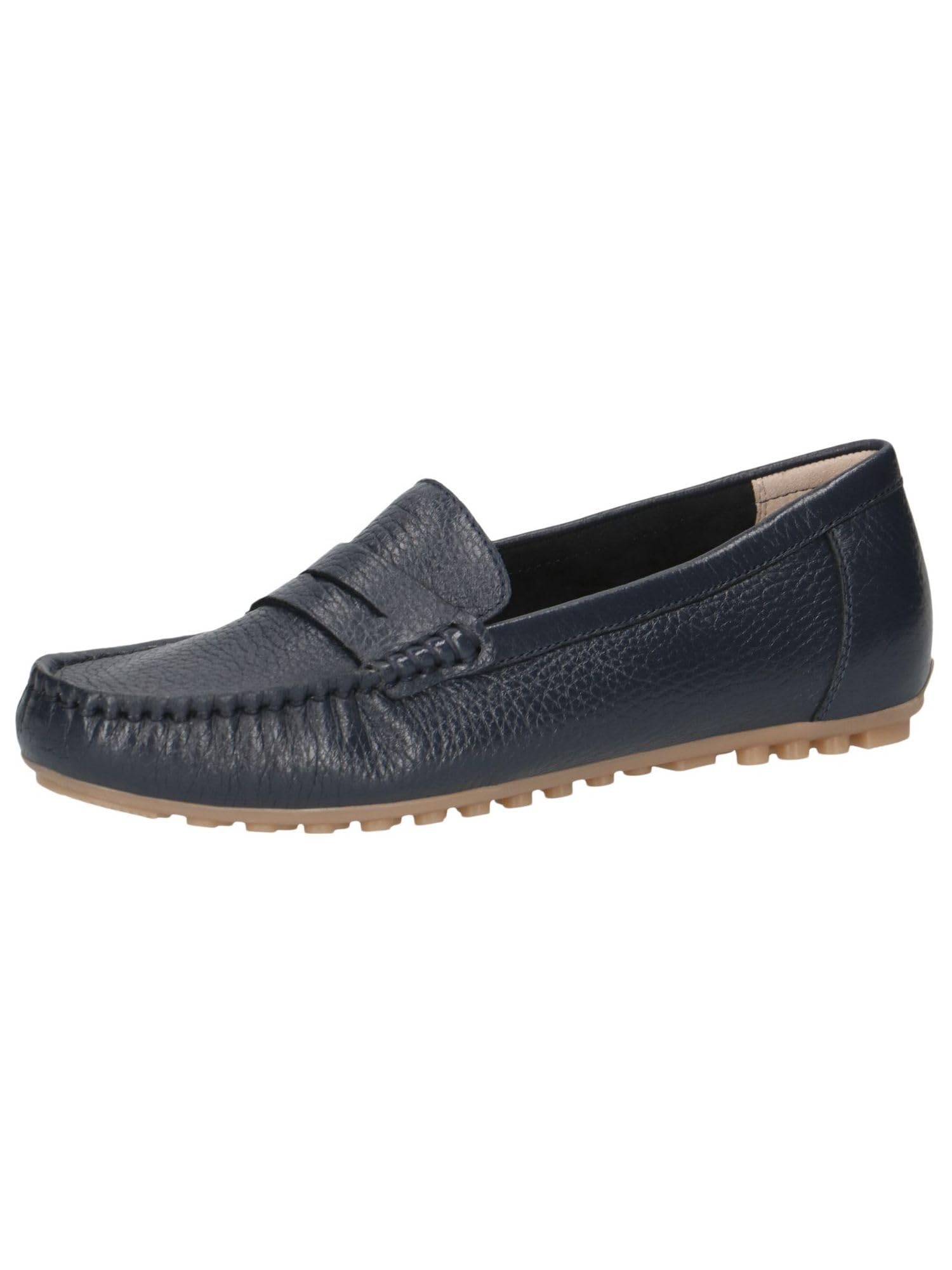 CAPRICE Women's Leather Moccasins Elegant, Blue (Ocean Deer), 4 UK