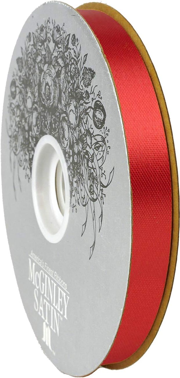 McGinley Mills 9/16" W Acetate Satin Ribbon, Red, 100 Yard