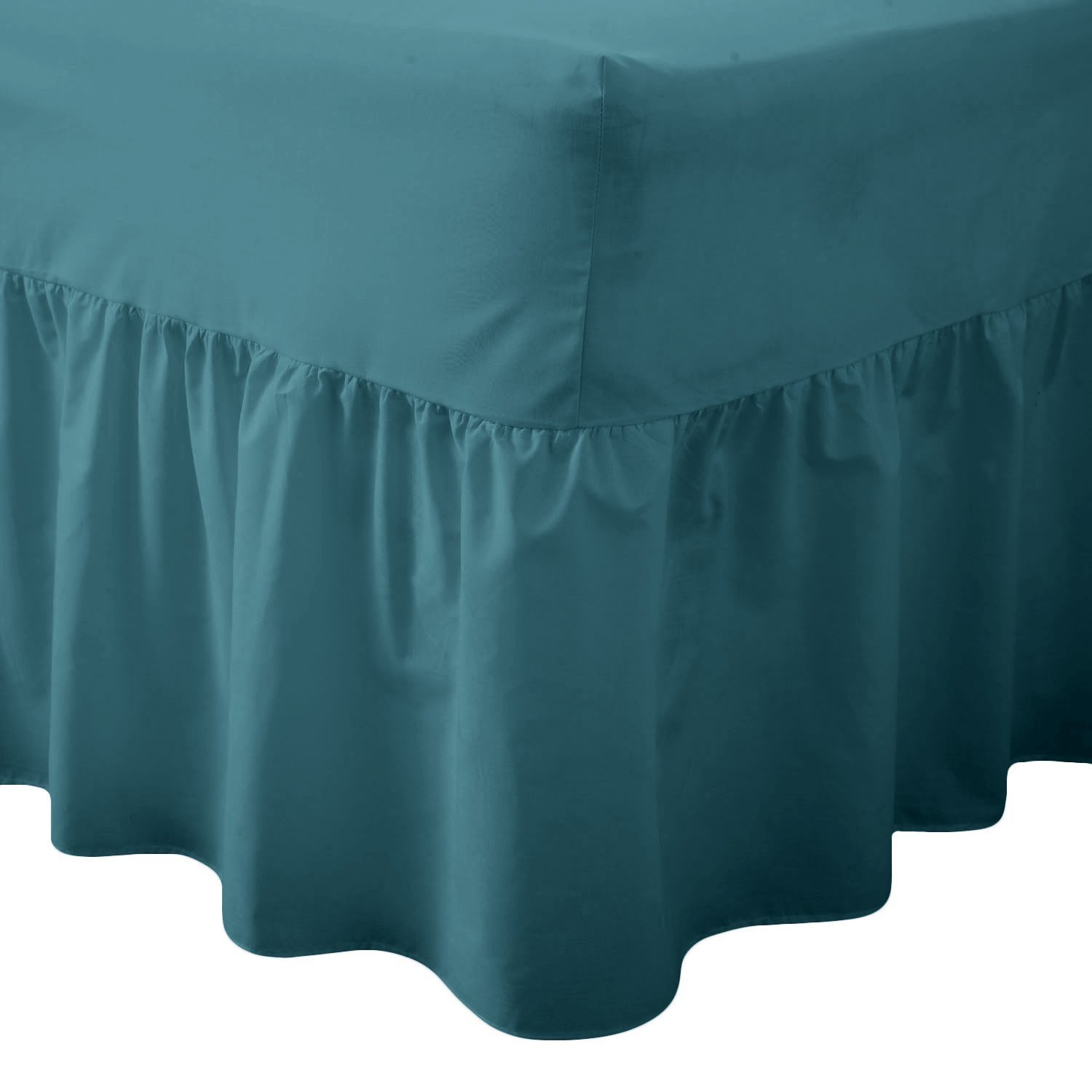 R&Z Luxuary Plain Polycotton Fitted Valance Sheet SIngle, DOuble, King, Super King (Teal, Double)
