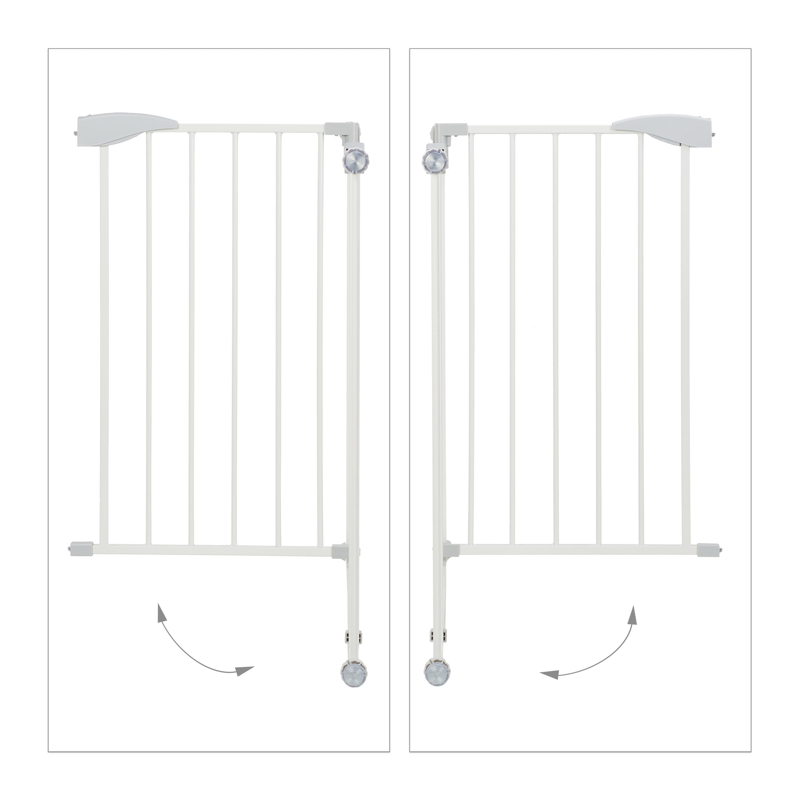 Relaxdays Türgitter zum Klemmen, Breite 75-84 cm, ohne Bohren, Einhandbedienung, Auto-Close, 90° Stop, Babygitter, weiß