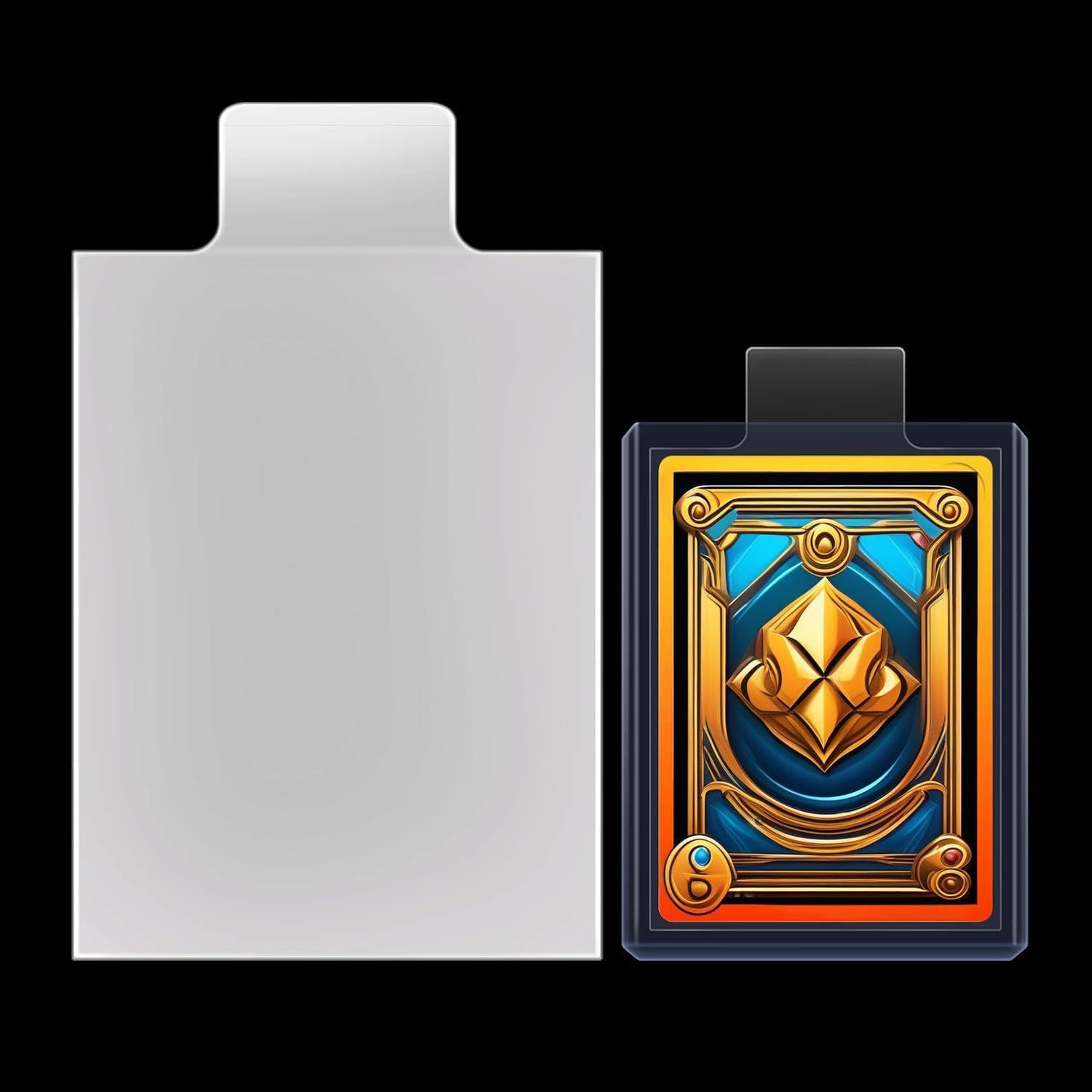 500 Pack Tabbed Card Sleeves Card Holders with Pull Tab 2.5 x 3.5 Inch Sleeves for MTG,PTCG,TCG,for Grading Submission,Top Loaders and Card Savers,Acid Free&PVC Free, Ultra Clear. (500)